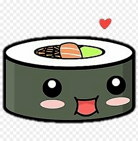cute cartoon sushi roll Transparent PNG Illustration with Isolation
