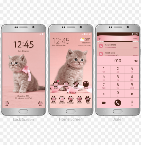 cute cat - head case designs kitten with pink bow cats soft gel PNG images for advertising