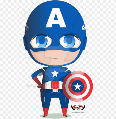 cute clipart captain america - cute captain america ClearCut Background PNG Isolation