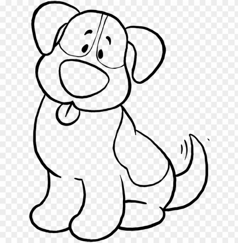 cute dog coloring pages - simple dog coloring sheet Alpha channel transparent PNG