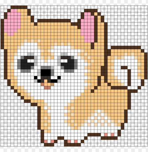 cute dog perler bead pattern bead sprite - pixel art easy cute High-resolution PNG