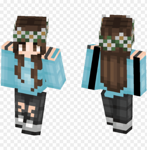 cute flower crown cute s minecraft skins image - girl Isolated Subject on HighQuality Transparent PNG