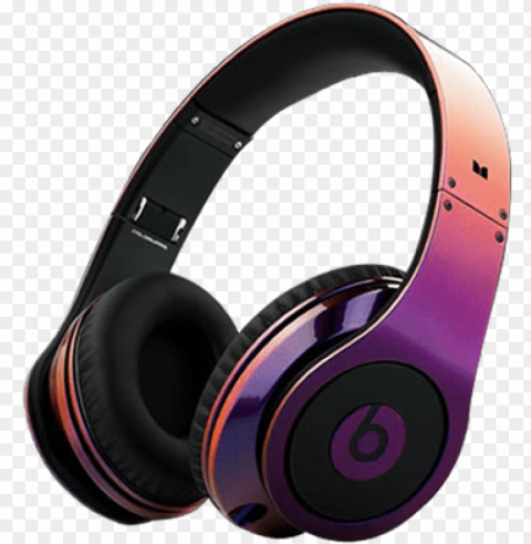 cute headphones beats headphones monster headphones - black and purple beats No-background PNGs