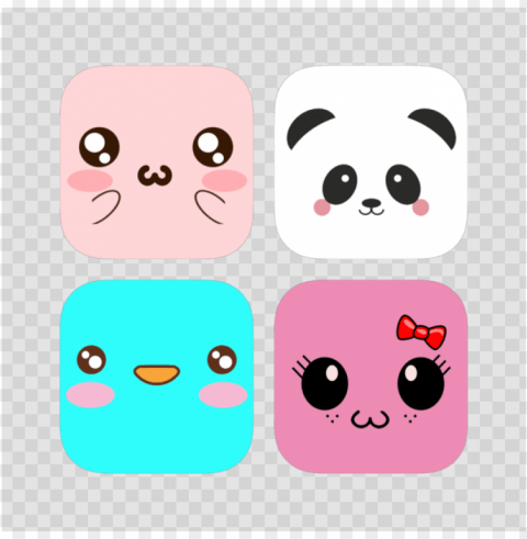 cute kawaii stickers bundle 4 - cartoo PNG for mobile apps