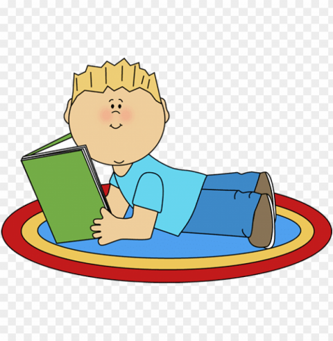 cute kids reading clipart - boy reading clipart PNG with isolated background