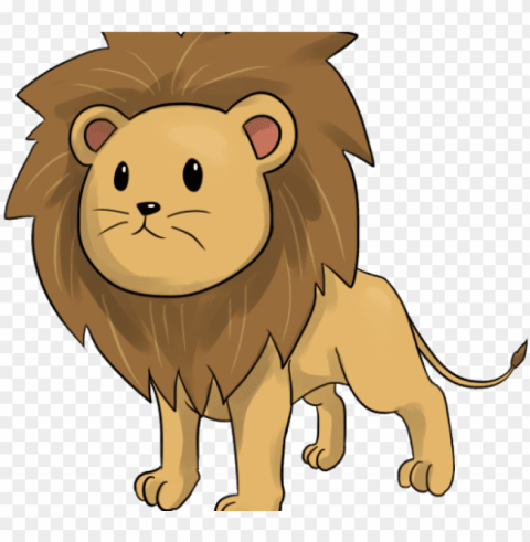 cute lion animated baby Isolated Character in Transparent PNG Format