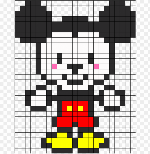 cute mickey mouse perler bead pattern bead sprite - pixel art de mickey mouse PNG transparent graphics for projects