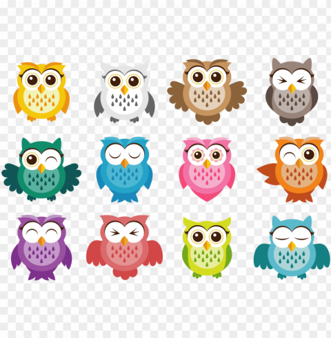 cute owl vector icons - vector graphics PNG images with no fees