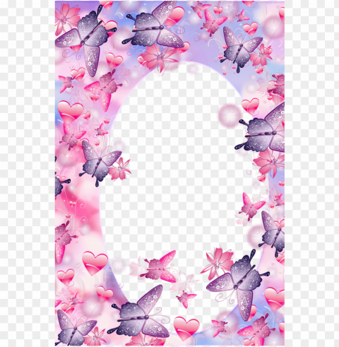 cute pink and purple butterfly frame - pink and purple frames Transparent PNG images database