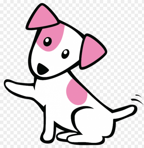 cute pink dog - jack russell terrier cartoo HighResolution Isolated PNG Image