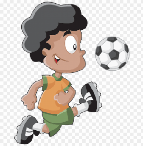 cute playful cartoon boy playing soccer football swimming - cartoon playing soccer Transparent Background PNG Isolated Icon