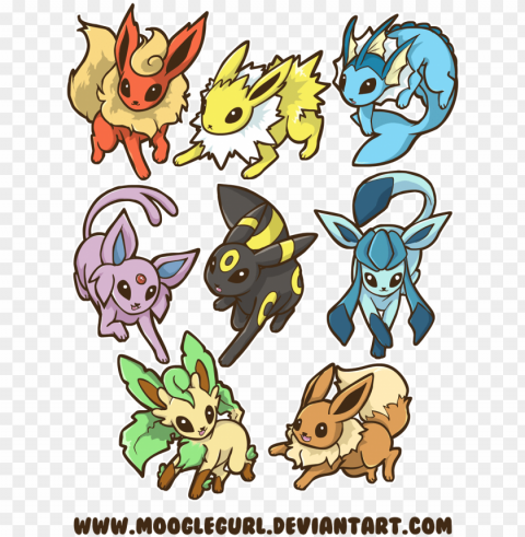cute pokemon eevee evolutions Transparent Background Isolation of PNG