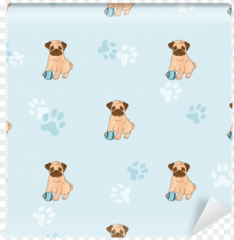 cute pugs seamless pattern - do PNG with no background required