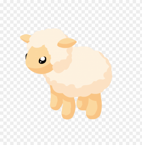 cute sheep Transparent Background Isolated PNG Character