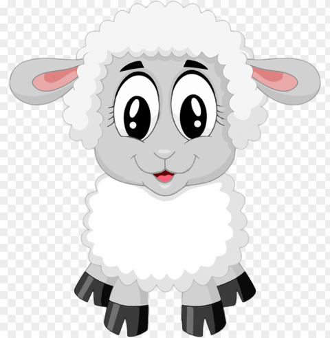 cute sheep Transparent Background Isolated PNG Design Element