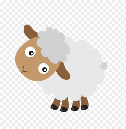cute sheep Transparent Background Isolated PNG Figure