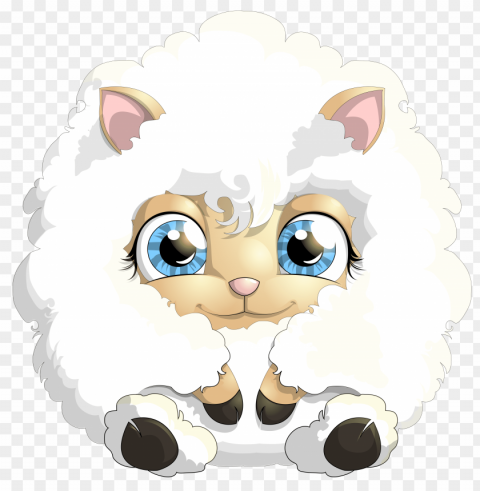 cute sheep Transparent background PNG clipart