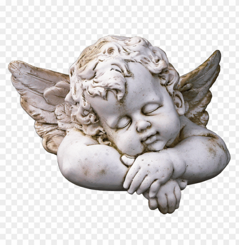 cute sleeping angel statue Isolated Icon in Transparent PNG Format