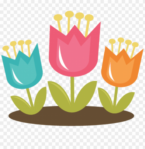 cute spring clipart - spring tulips clipart Isolated Subject with Clear Transparent PNG