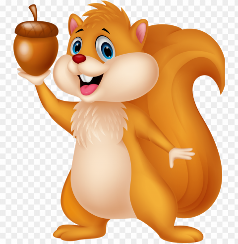 cute squirrel with acorn cartoon clipart - squirrel with acorn clipart PNG transparent design