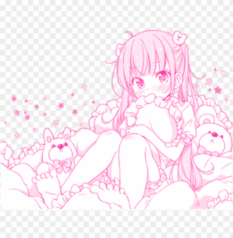 Cute Tumblr Pink Pinkfilter Anime Animegirl Edit - Transparent Kawaii Anime Girl Clear Image PNG