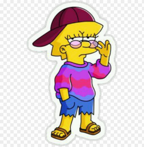 cute tumblr transparent overlay stickers sticker tumblr - lisa do simpsons Isolated Graphic on HighQuality PNG