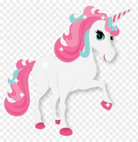 cute unicorn clipart Clean Background Isolated PNG Illustration