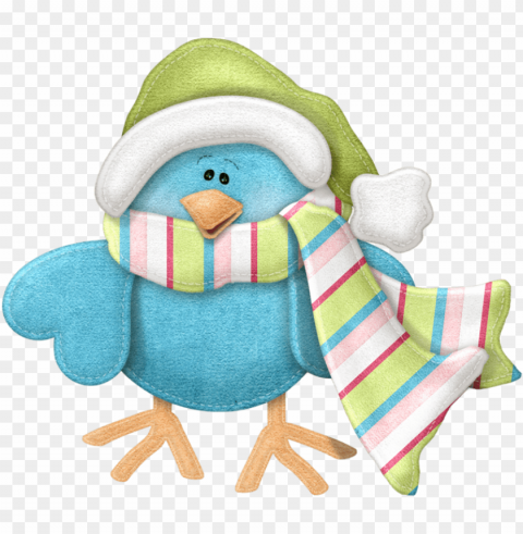 cute winter birds Clear Background PNG with Isolation
