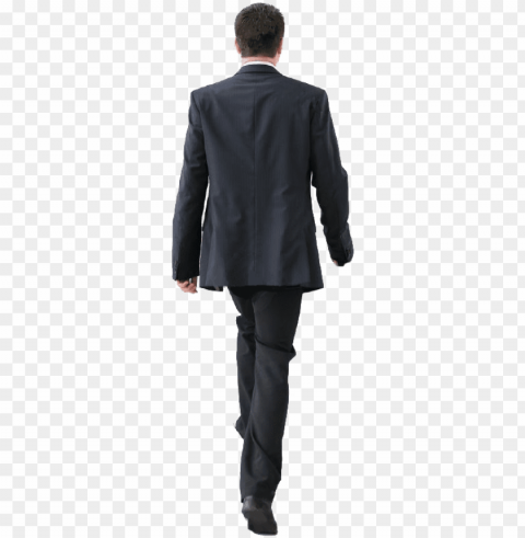 cutout man walking back people cutout cut out people - man in suit back PNG Image with Isolated Element