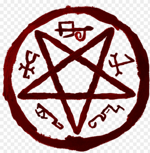cw's supernatural - red pentagram no background Isolated Element in Clear Transparent PNG