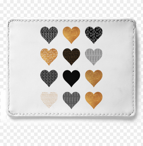 Dailyobjects Gold Hearts Skinny Fit Card Wallet Buy - Heart PNG Transparent Design Diverse Assortment