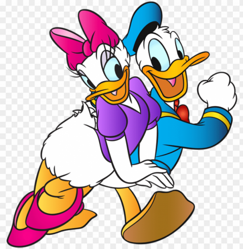 daisy and duck free clip art black and white - donald duck Isolated Graphic on Clear PNG