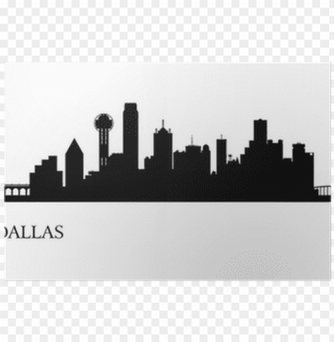dallas city skyline silhouette background poster - scrapbook customs state sightseeing texas stickers PNG transparent designs