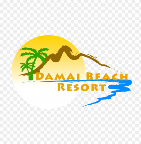 damai beach resort logo vector Isolated PNG on Transparent Background