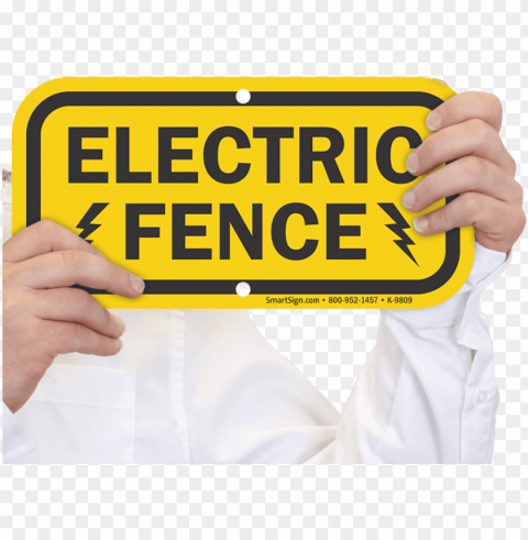danger electric fence sign Clean Background Isolated PNG Design