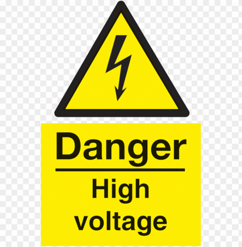 danger electric shock risk sign Clean Background Isolated PNG Graphic