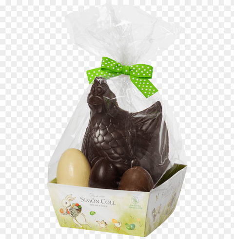 dark chocolate hen with dark milk and white chocolate - mishloach manot HighQuality Transparent PNG Isolated Art