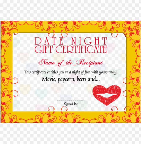 date night gift certificate - email PNG transparent photos mega collection