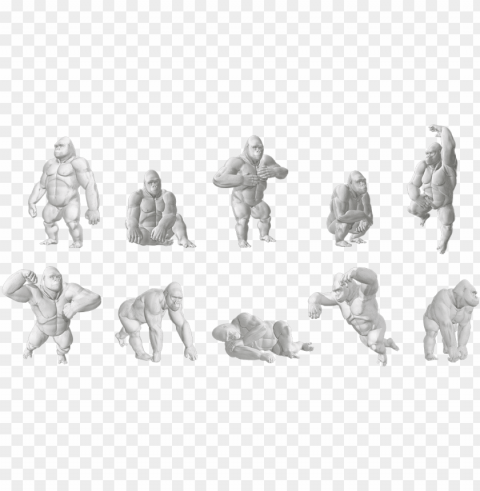 dawn's starter stack - gorilla drawing pose PNG with no background free download