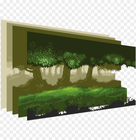 Day Light Forest Pixel Art Background - Game Pack 2 Isolated Character On Transparent PNG