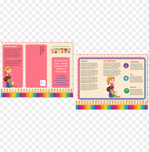 daycare brochure template Clear Background PNG with Isolation
