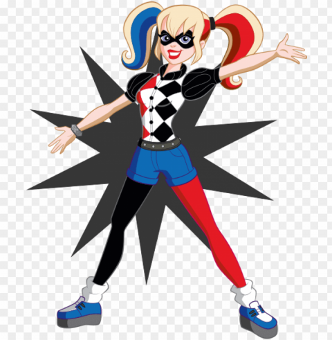 dc superhero girls harley quinn clipart black and - name dc superhero girls Isolated Subject with Transparent PNG