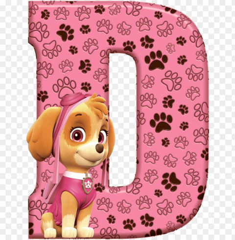 dde alfabeto decorativo - paw patrol letters d Transparent Background PNG Isolated Design