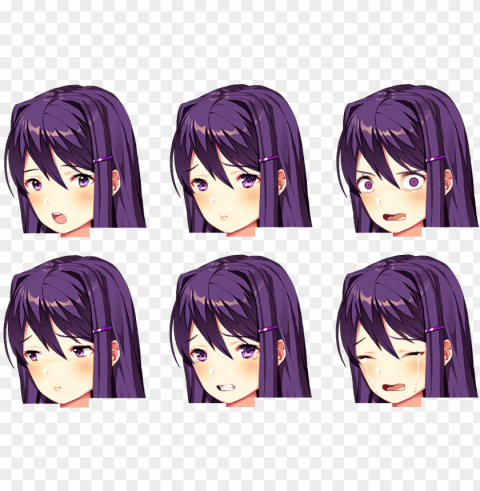 ddlc - ddlc yuri face sprites Isolated Design in Transparent Background PNG PNG transparent with Clear Background ID 34683659