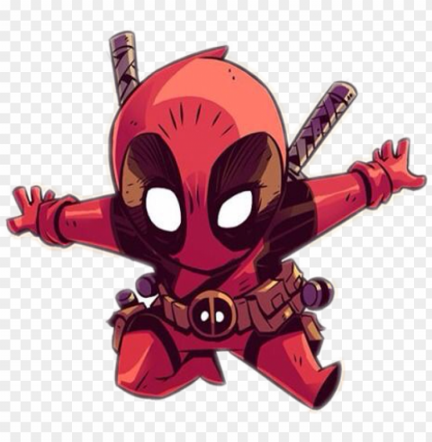 deadpool chibi marvel cartoon art cool freetoedit - deadpool chibi PNG images with alpha transparency free