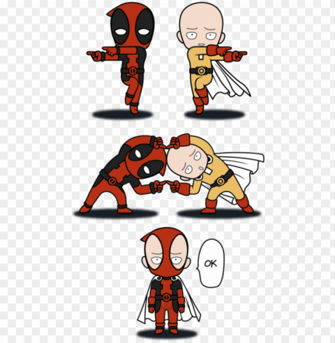 deadpool fuses with saitama - t shirt one punch man deadpool PNG isolated