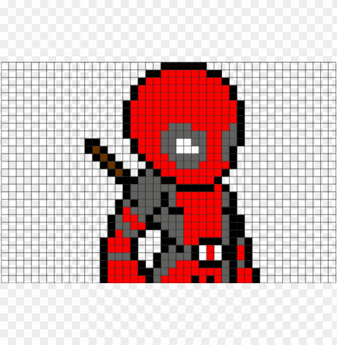 deadpool pixel art HighResolution Transparent PNG Isolated Graphic