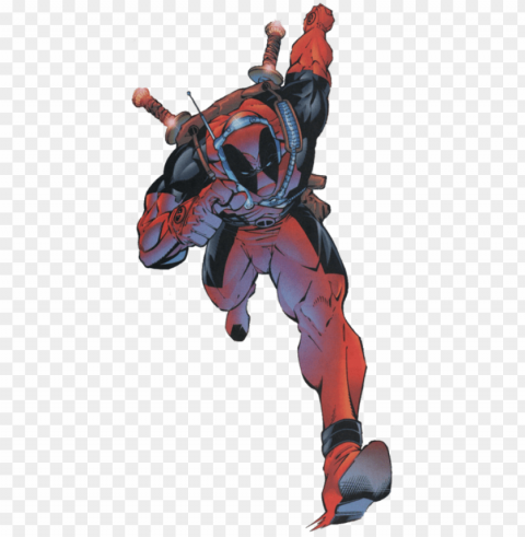 deadpool run comic PNG Image Isolated on Transparent Backdrop PNG transparent with Clear Background ID cb27acdf