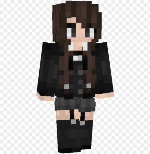 decided to make an anime school girl skin - skin anime girl minecraft Clean Background Isolated PNG Graphic