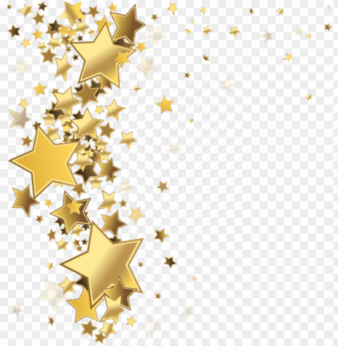 decoration gold star Clear Background PNG with Isolation